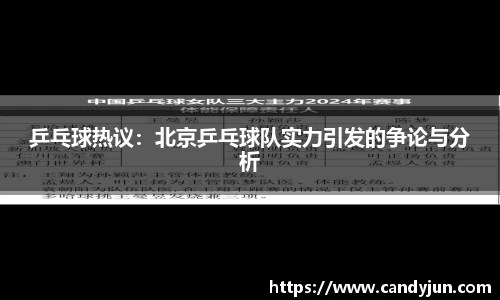 乒乓球热议：北京乒乓球队实力引发的争论与分析